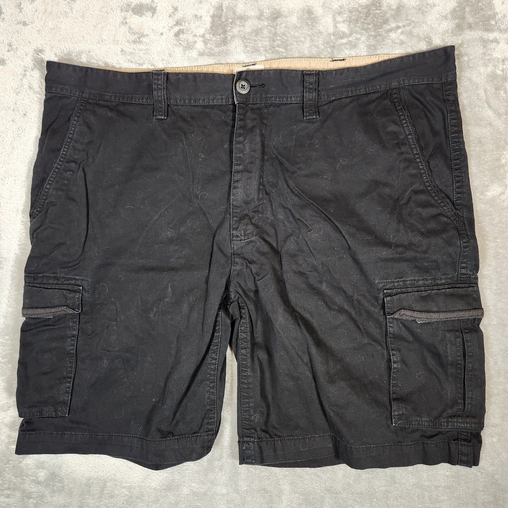 St Johns Bay Shorts Men's 44X10 Cargo Black 100%‎ Cotton Pre-Owned